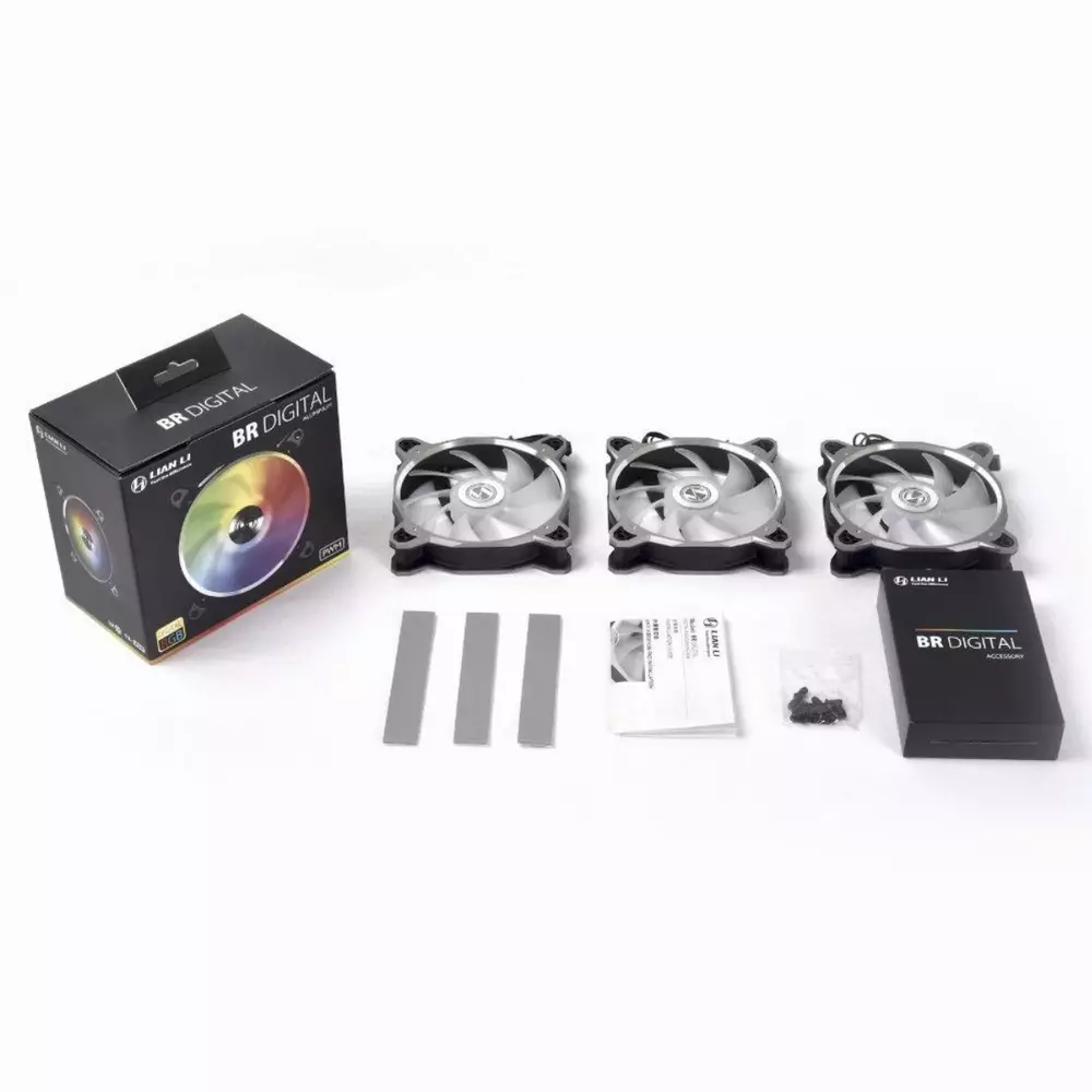Вентилатор Lian Li Bora Digital BR120 ARGB 3 Fan Комплект с включен контролер - Сив 