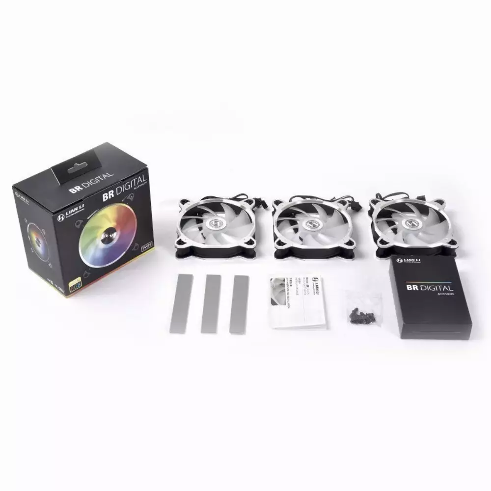 Вентилатор Lian Li Bora Digital BR120 ARGB 3 Fan Комплект с включен контролер - Сребрист