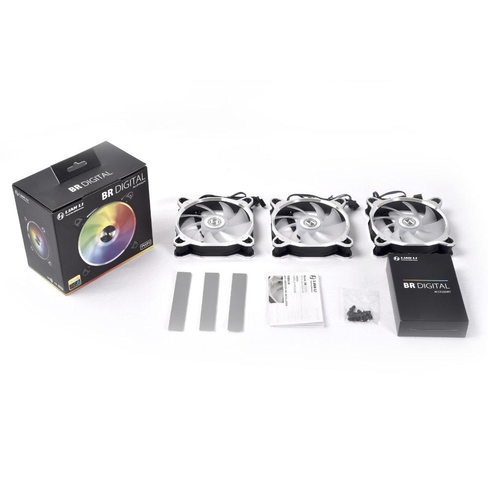 Вентилатор Lian Li Bora Digital BR120 ARGB 3 Fan Комплект с включен контролер - Сребрист