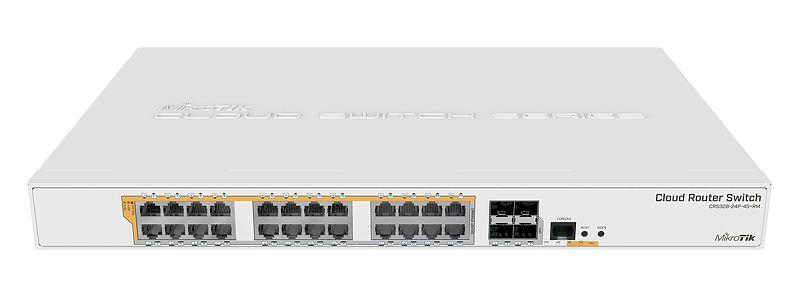 Суич Mikrotik CRS328-4C-20S-4S+RM, 24xGigabit LAN (all PoE-out), 4xSFP+ cages