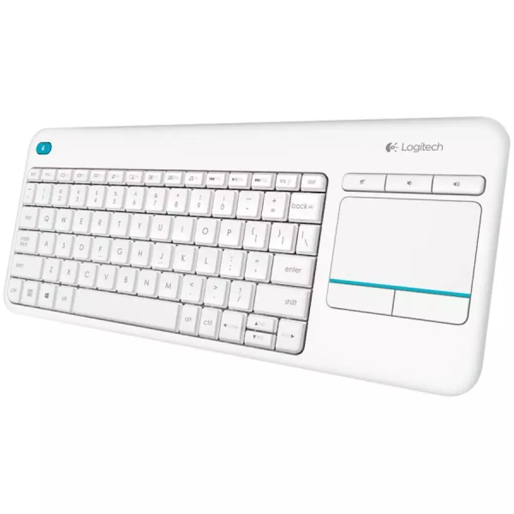 Клавиатура с тъчпад Logitech Wireless Touch K400 Plus White - 920-007146