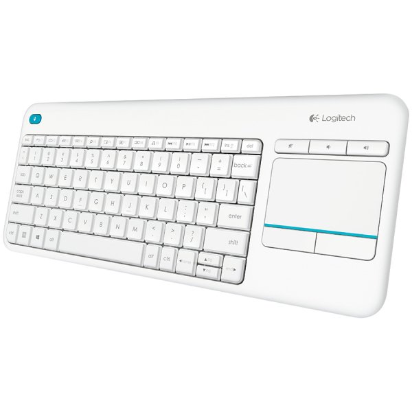 Клавиатура с тъчпад Logitech Wireless Touch K400 Plus White - 920-007146