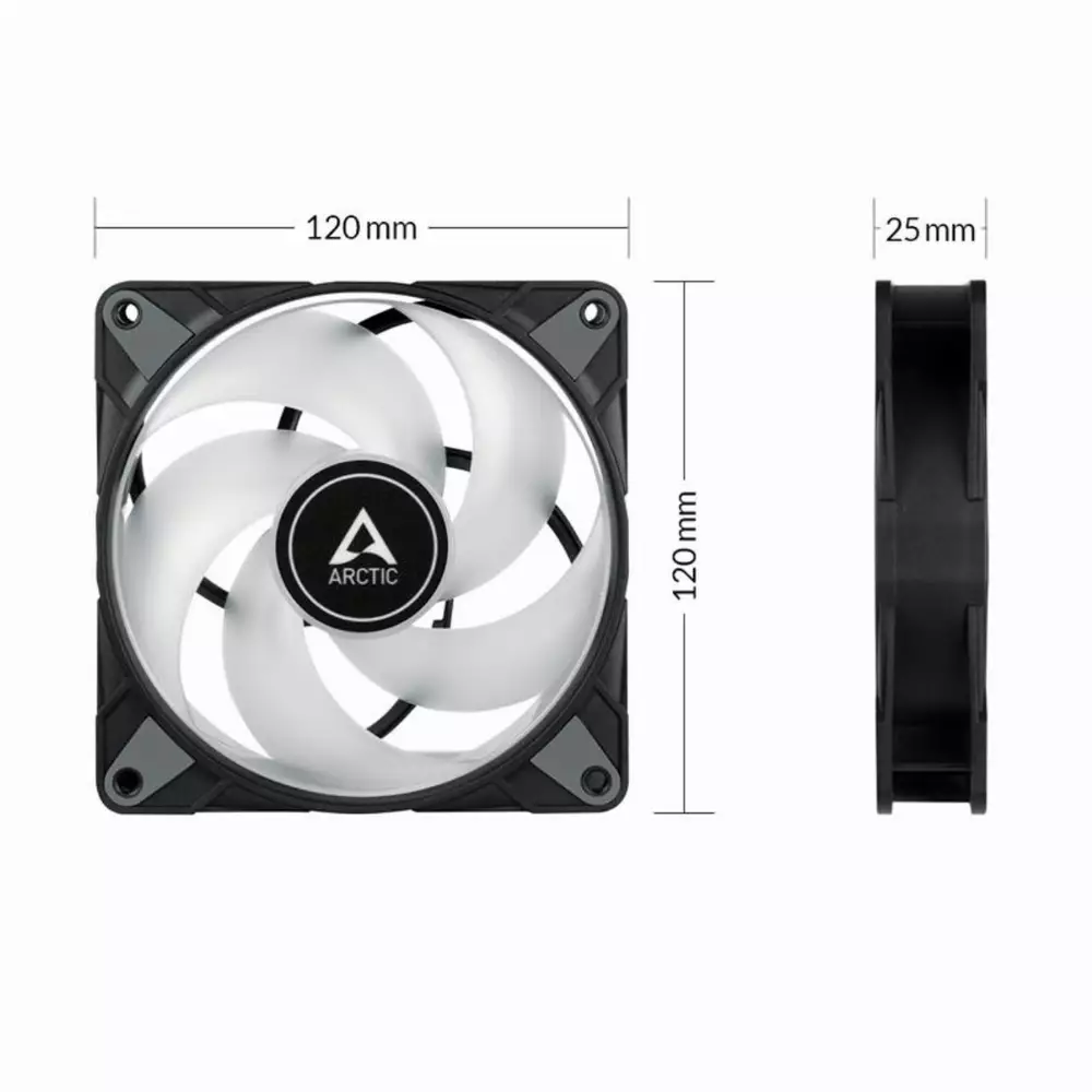 Вентилатор ARCTIC P12 Black RGB 120mm - ACFAN00186A