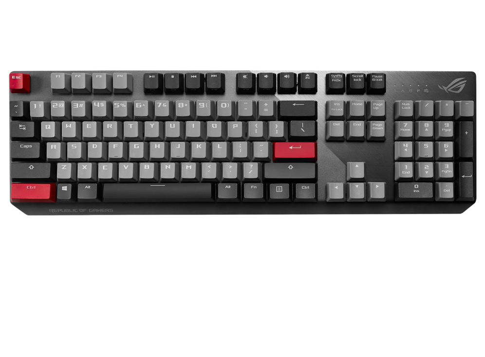 Геймърска механична клавиатура ASUS ROG Strix Scope PBT - CHERRY MX Red Switches + PBT Капачки