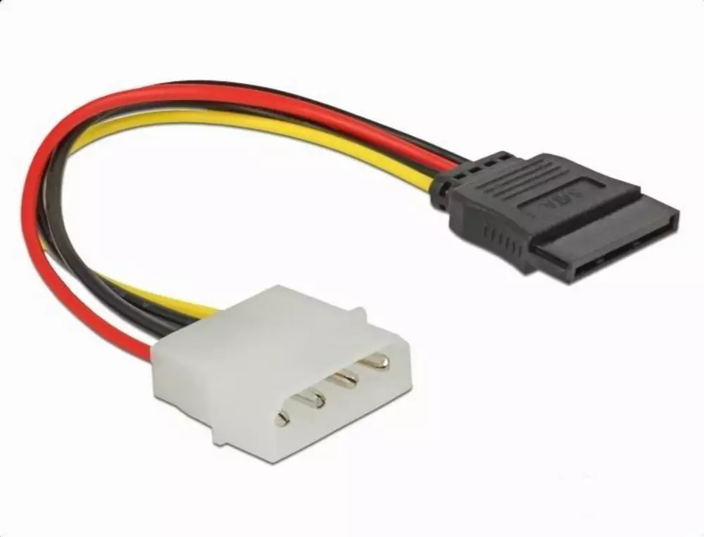 DeLock Molex 4 Pin zu SATA 15 Pin, 12 cm