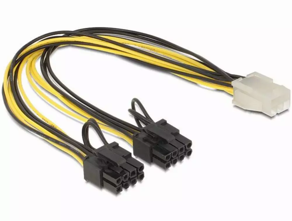 DeLock PCI Express Strom 6 Pin weiblich > 2 x 8 Pin männlich, 30 cm