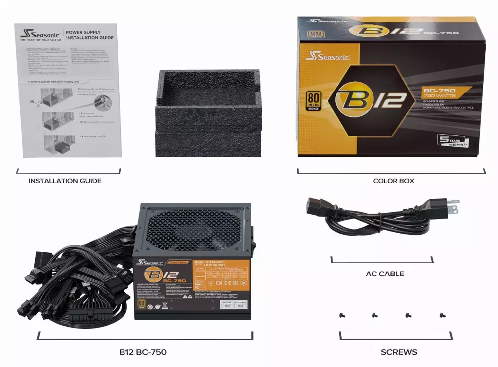 Захранване Seasonic B12 BC-750 (750W) 80+ Bronze PSU