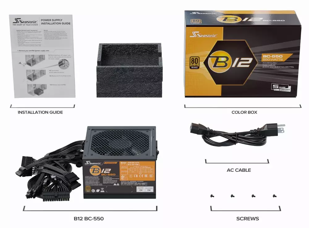 Захранване Seasonic B12 BC-550 (550W) 80+ Bronze PSU