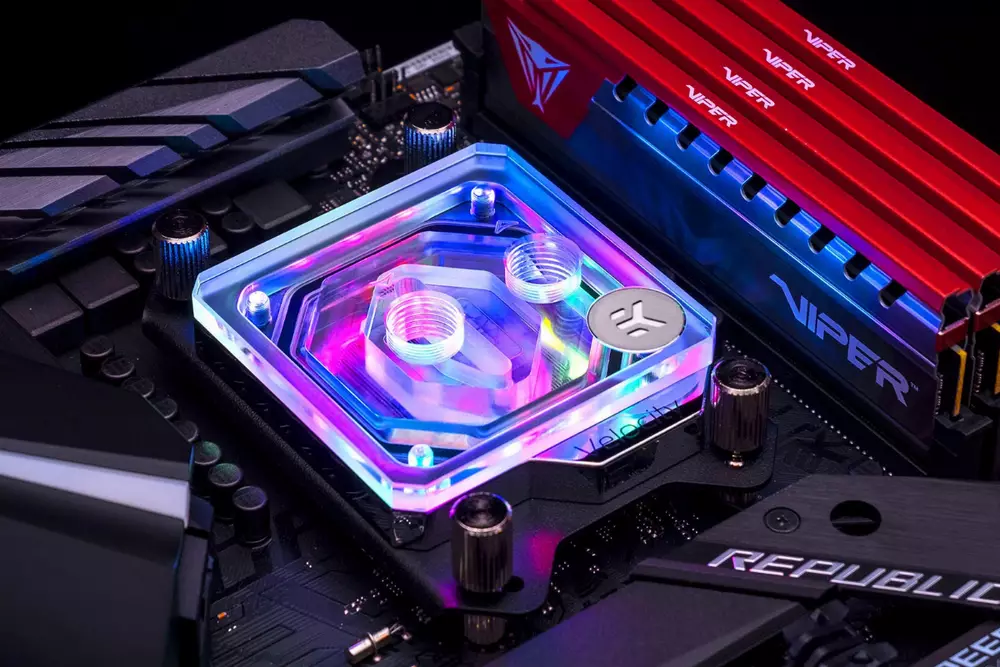 Воден блок за процесор EK-Quantum Velocity D-RGB - AMD Nickel + Plexi