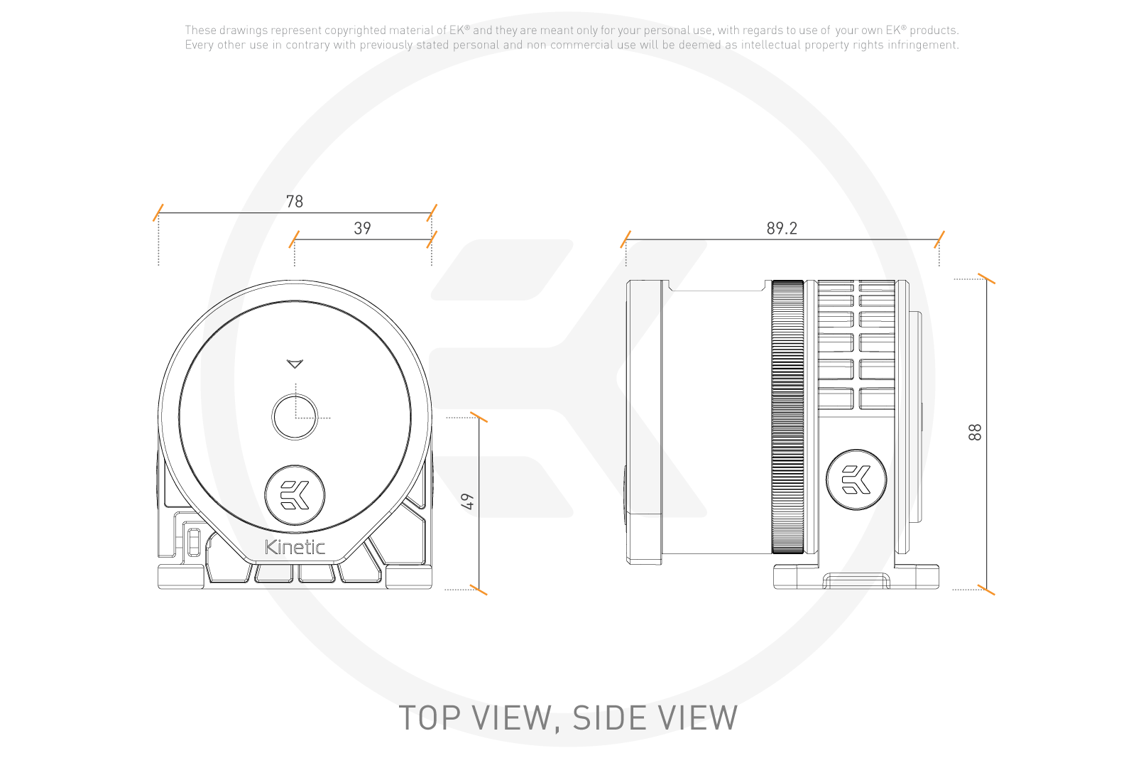 Помпа EK-Quantum Inertia D5 PWM D-RGB - Plexi