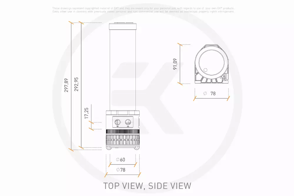 Помпа с резервоар EK-Quantum Kinetic TBE 300 D5 PWM D-RGB - Acetal