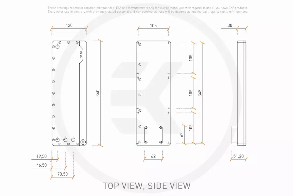 Помпа с резервоар EK-Quantum Kinetic FLT 360 DDC PWM D-RGB - Plexi