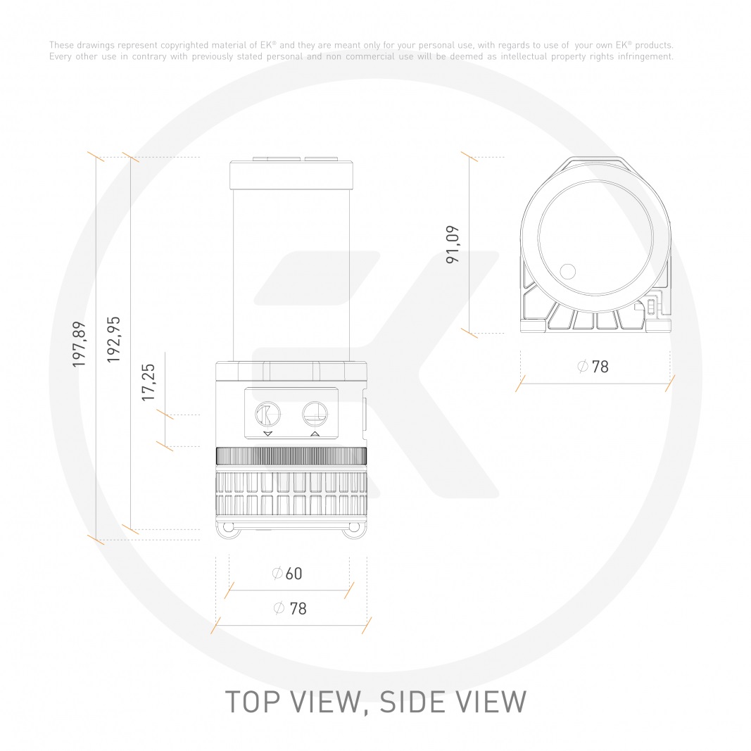 Помпа с резервоар EK-Quantum Kinetic TBE 200 D5 PWM D-RGB - Acetal