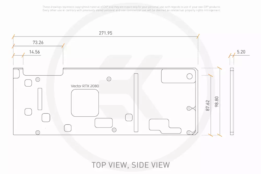 Задна планка EK-Quantum Vector RTX Backplate - Black