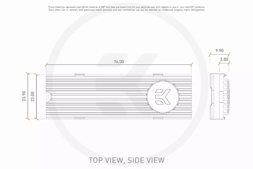 Охладител за SSD EK-M.2 NVMe Heatsink - Black