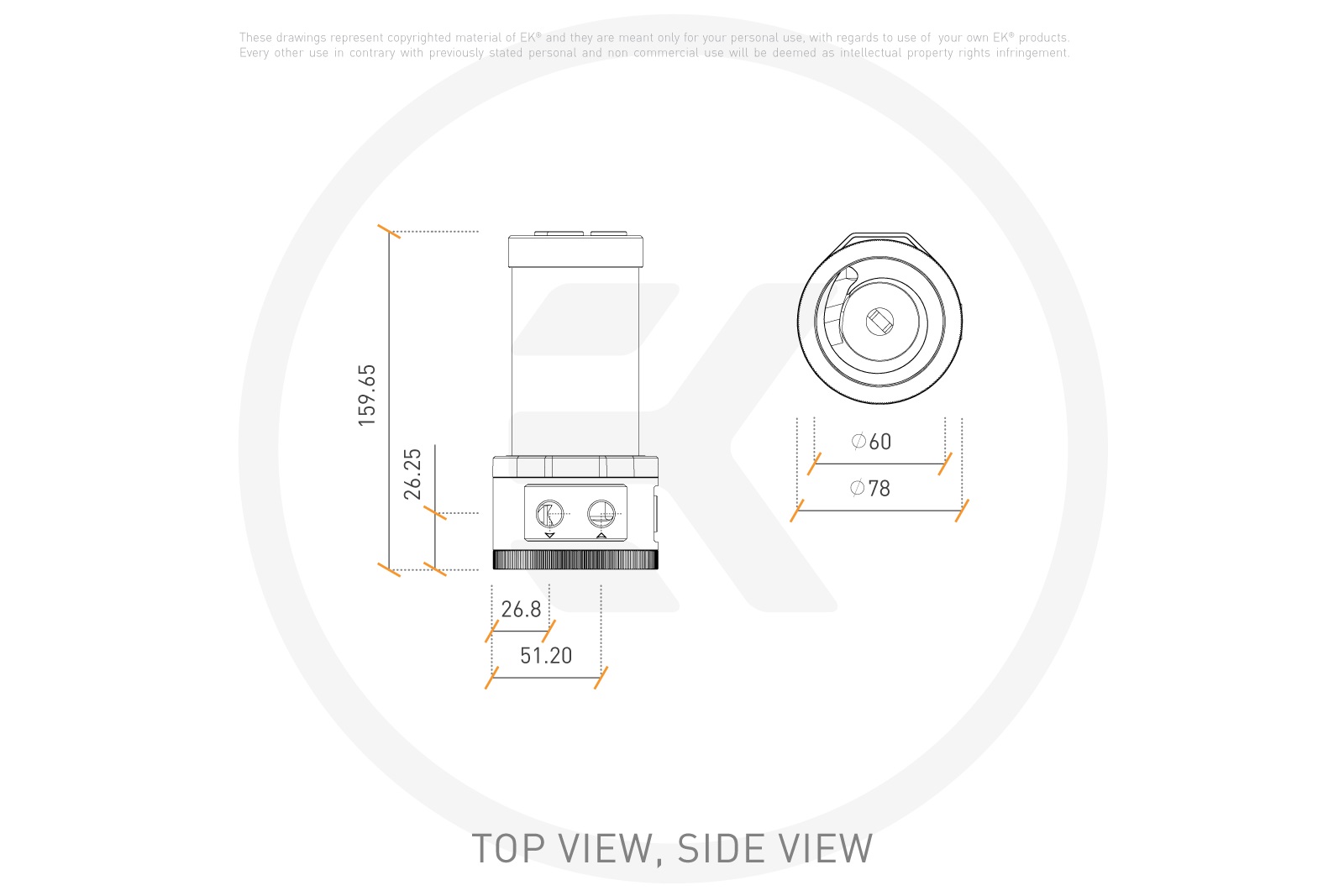 Резервоар EK-Quantum Kinetic TBE 200 D5 Body D-RGB - Plexi