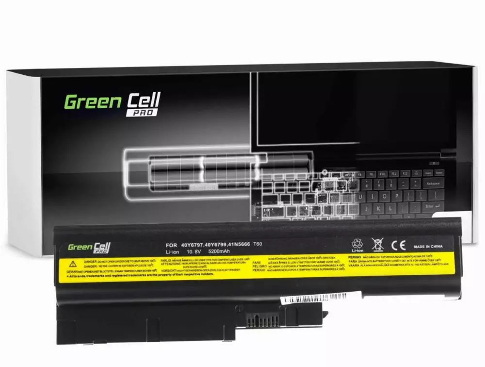 Батерия за лаптоп GREEN CELL, IBM Lenovo ThinkPad T60 T61 R60 R61, 10.8V, 5200mAh