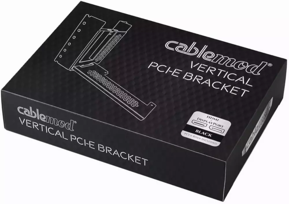 CableMod универсален брекет и кабел за вертикален монтаж за видео карта PCIe x16, 1x DisplayPort, 1x HDMI кабел