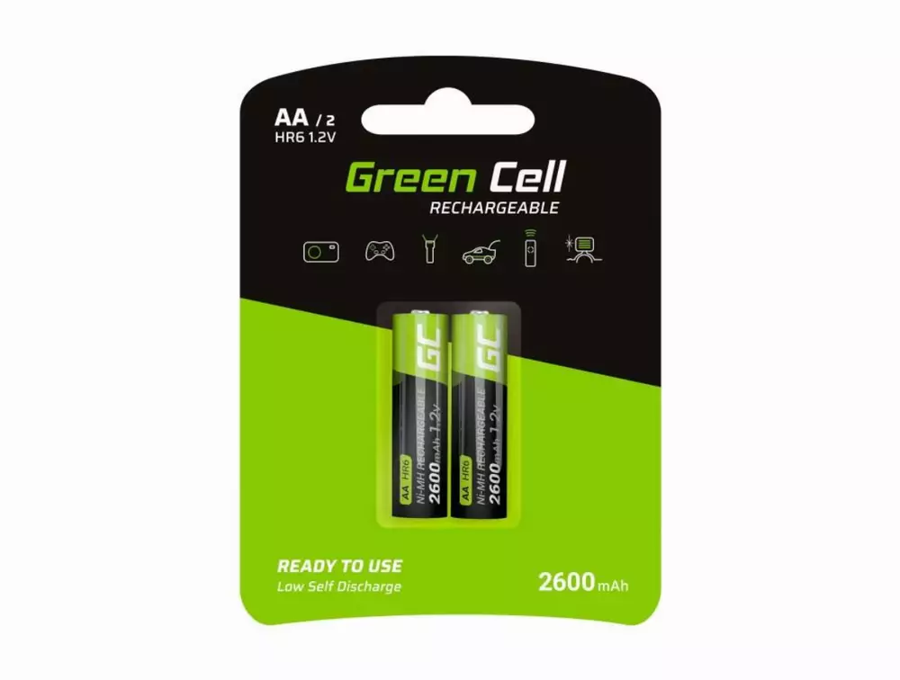 Ανα rechargeable μπαταρία GP R6 AA 2600mAh NiMH 2 τεμάχια GR05 GREEN CELL