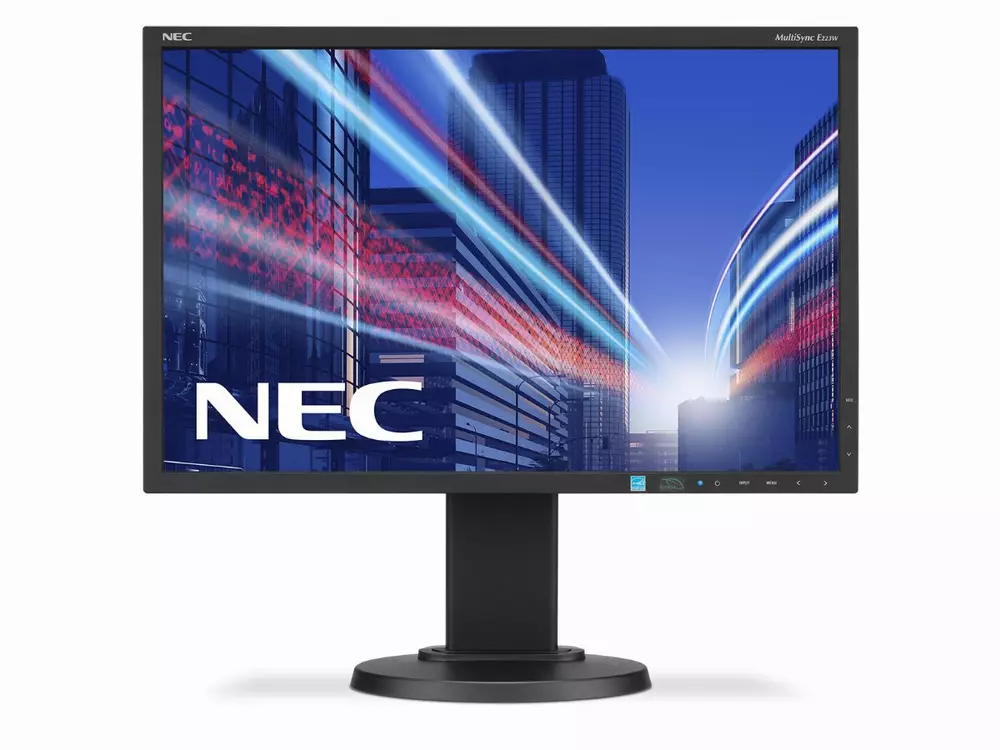 Монитор NEC MultiSync 22" E223W LCD, TN, 1680x1050, VGA, DVI, DisplayPort, Черен