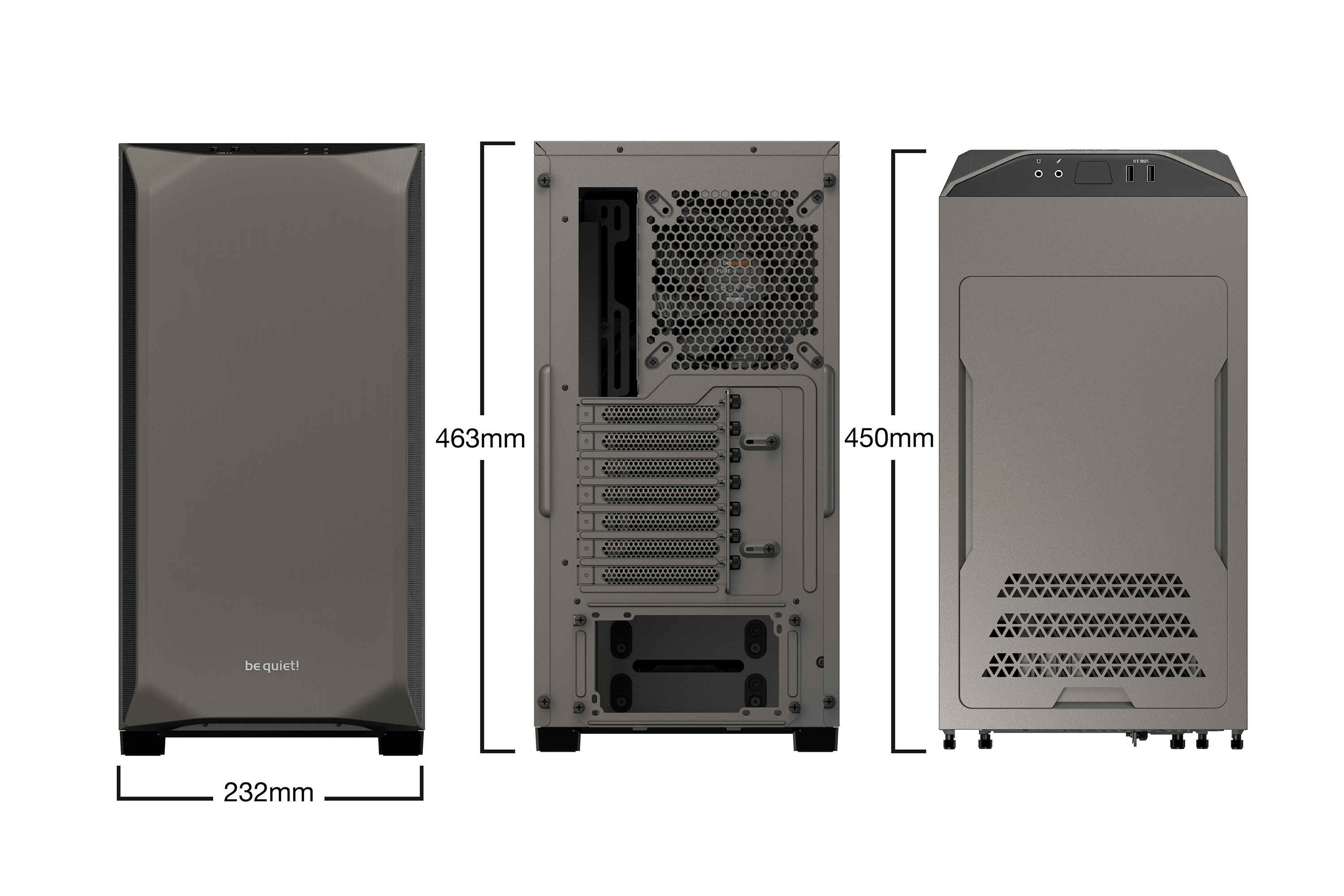 Кутия be quiet! PURE BASE 500 Window Metallic Gray - BGW36