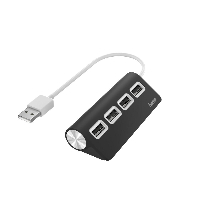 USB хъб HAMA, USB 2.0, 1:4, черен, 480Mbit/s