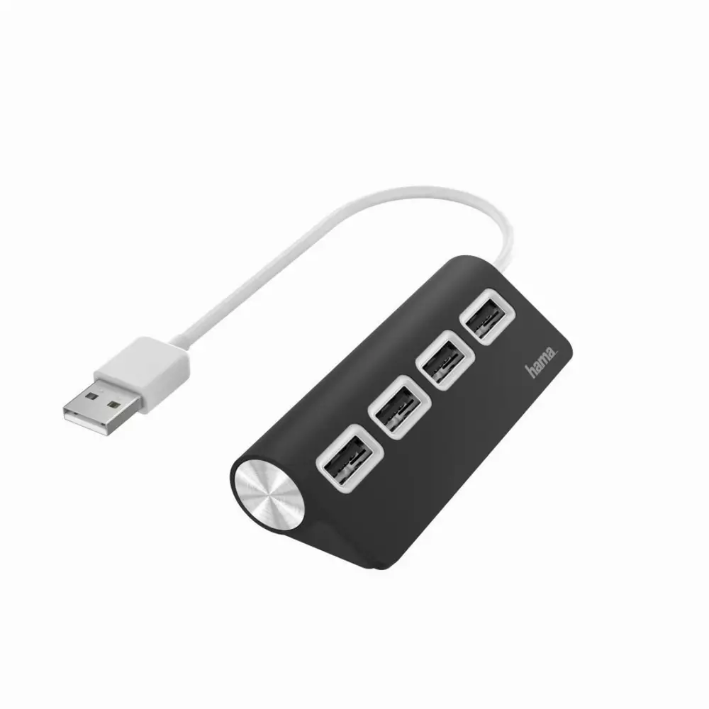 USB hub HAMA, USB 2.0, 1:4, μαύρο, 480Mbit/s
