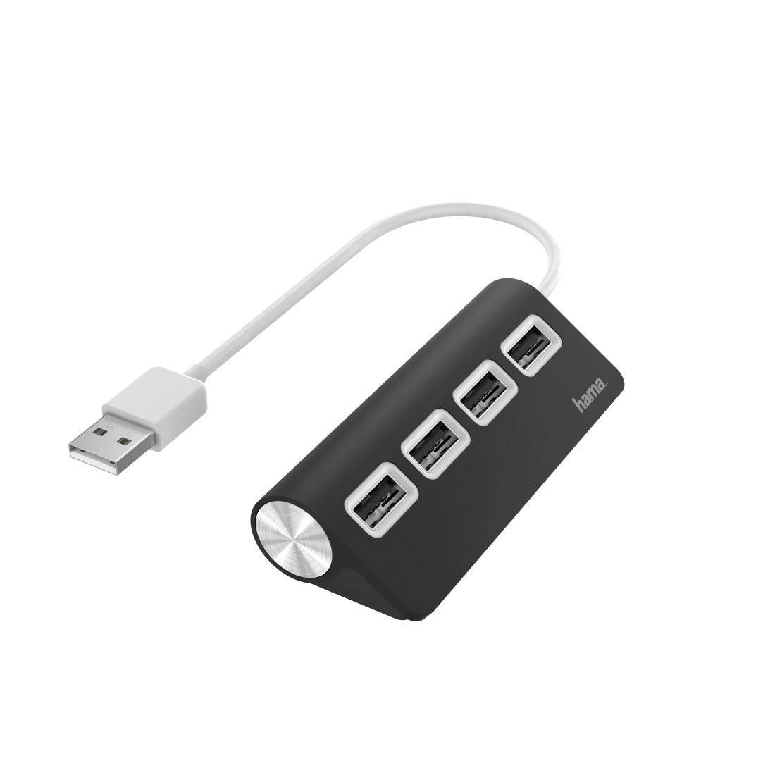 USB hub HAMA, USB 2.0, 1:4, μαύρο, 480Mbit/s
