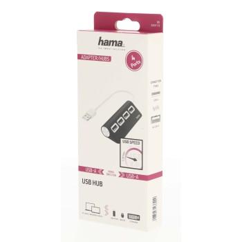 USB hub HAMA, USB 2.0, 1:4, μαύρο, 480Mbit/s