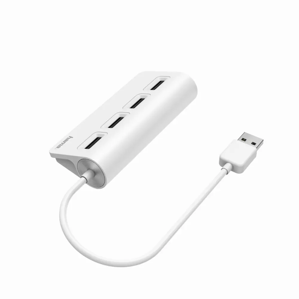USB хъб HAMA, USB 2.0, 1:4, бял, 480Mbit/s