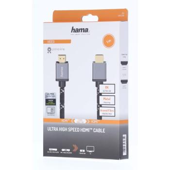 Кабел HAMA Ultra HD HDMI мъжко - HDMI мъжко, 8K, 48GB/s,метал, 2 м, позл. конектори