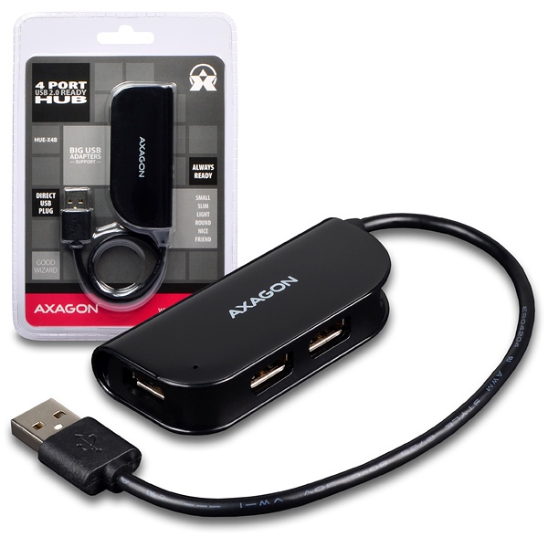 USB хъб AXAGON HUE-X4B USB READY HUB