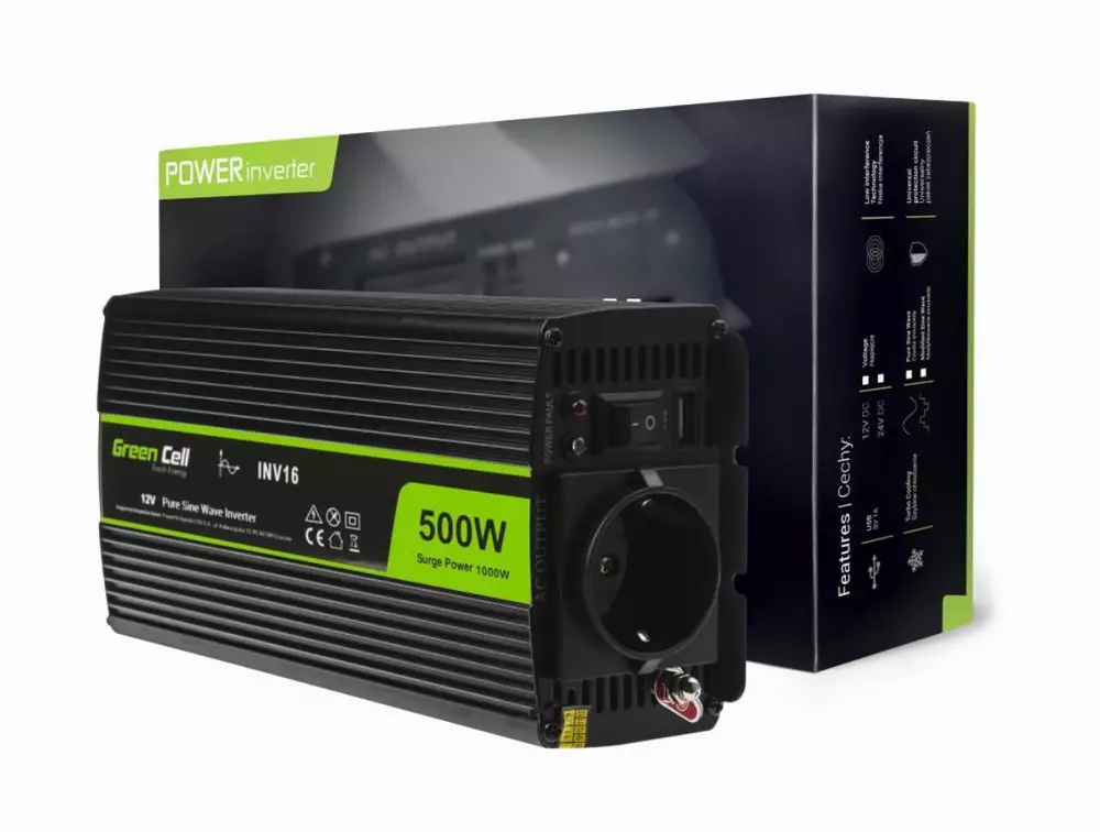 Inverter GREENCELL 12V 500W