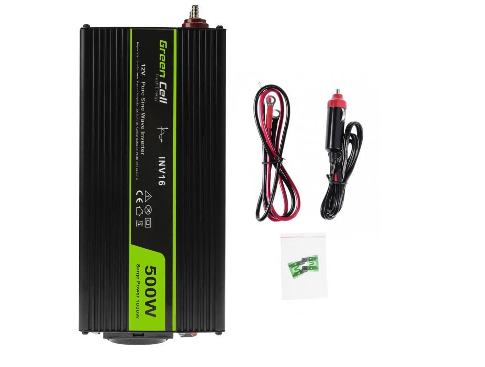 Инвертор GREENCELL 12V 500W