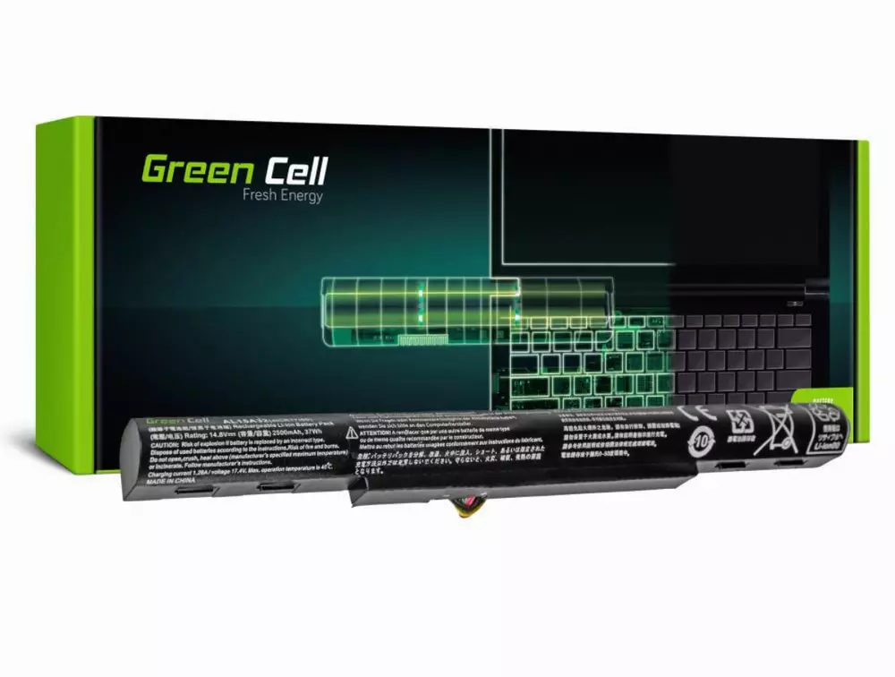 Батерия за лаптоп Acer AL15A32 for Aspire E5-573 E5-573G E5-573TG V3-574 V3-574G TravelMate P277 14,8V 1800mA GREEN CELL