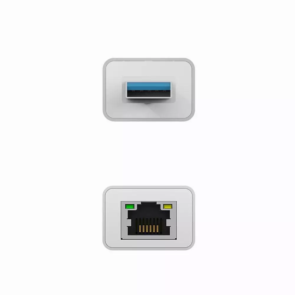 3-портов хъб j5create JUH474, USB 3.0, Gigabit Ethernet, Бял