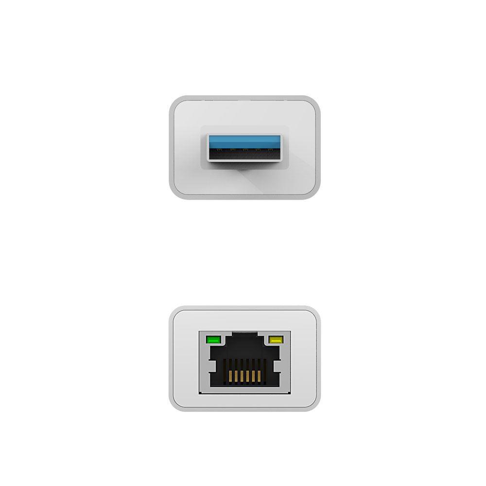 3-портов хъб j5create JUH474, USB 3.0, Gigabit Ethernet, Бял
