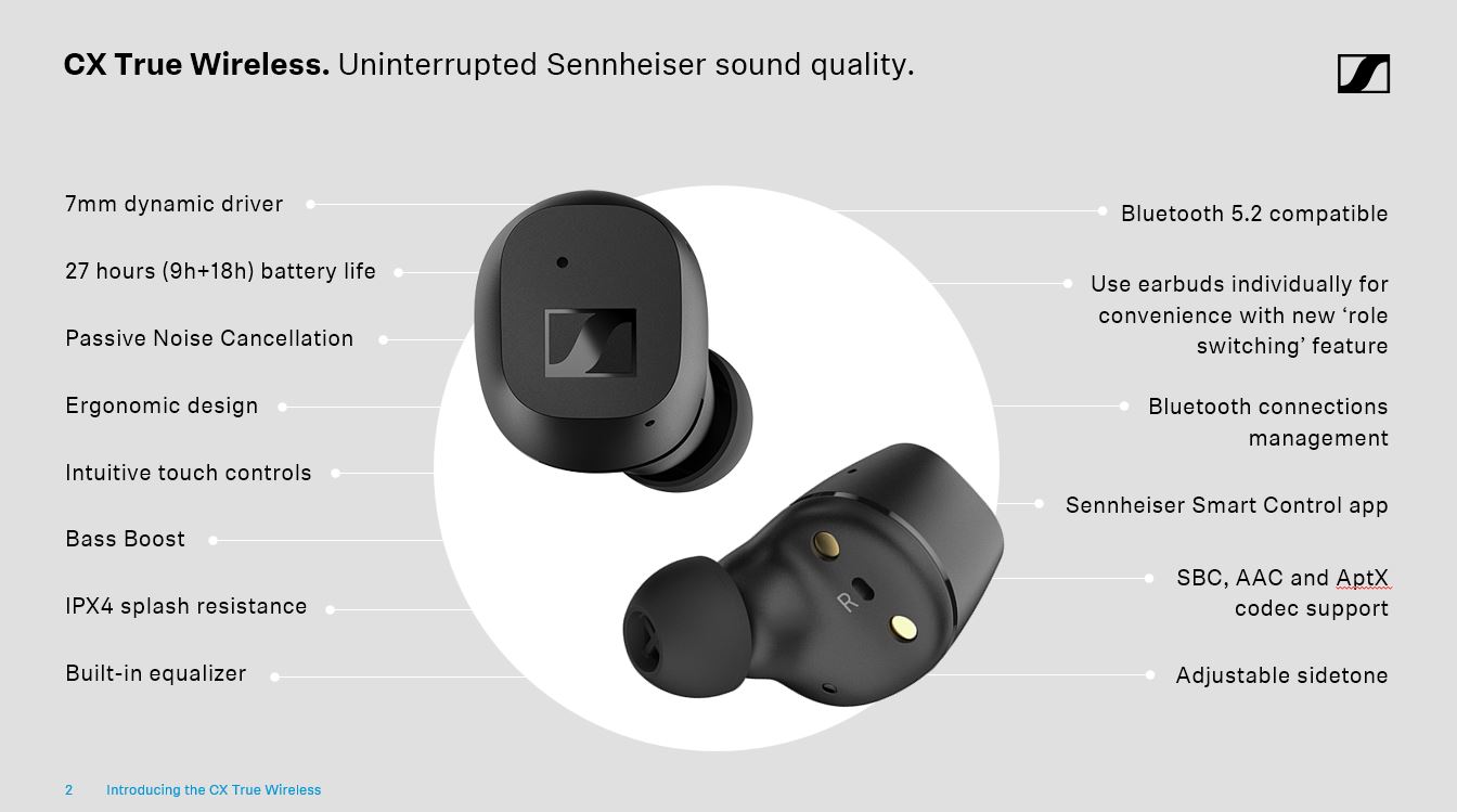 Слушалки Sennheiser CX True Wireless CX200TW1