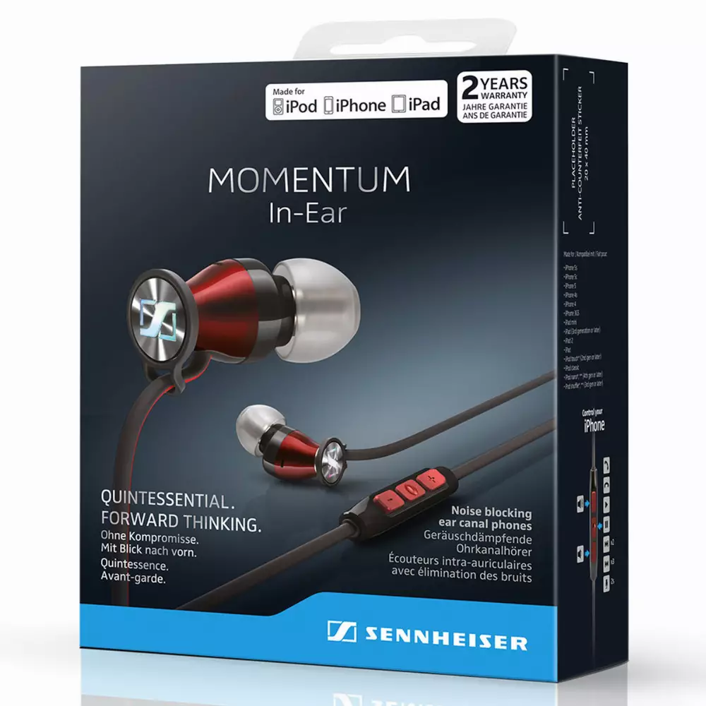 Слушалки Sennheiser MOMENTUM In-Ear i - iPhone червени