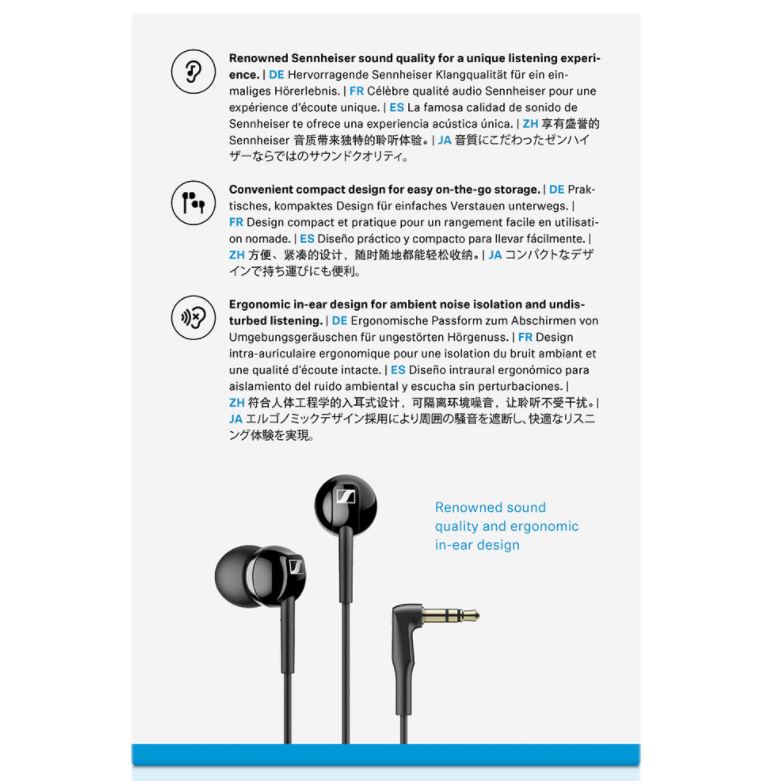 Слушалки Sennheiser CX 100 - черни