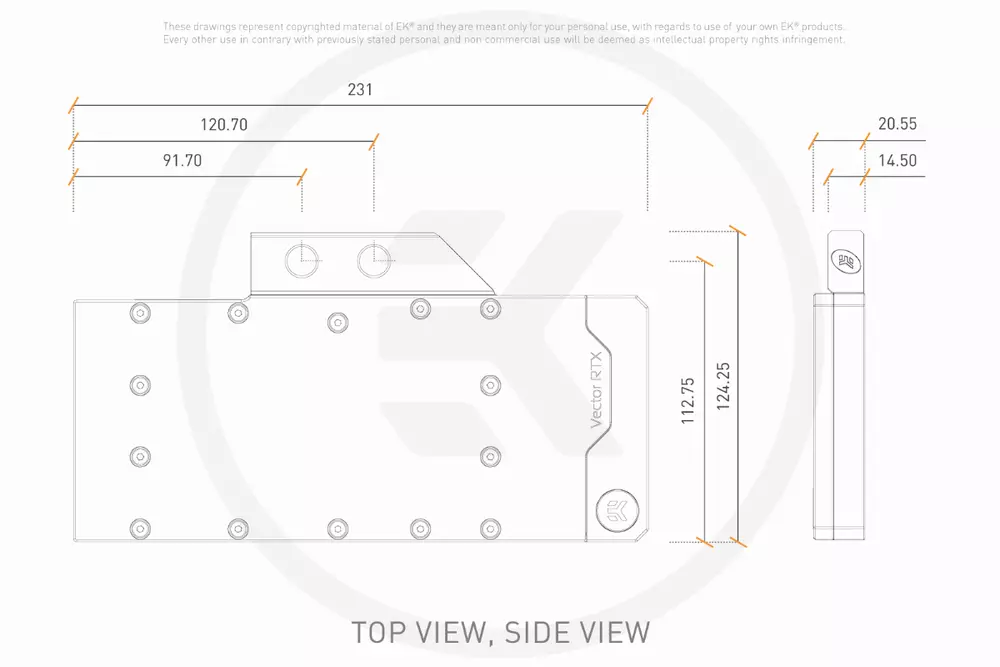 Водем блок за видео карта EKWB EK-Quantum Vector Trinity RTX 3080/3090 D-RGB - Nickel + Acetal Water cooling