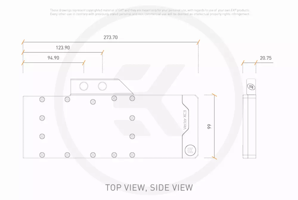 Воден блок за видео карта EKWB EK-Quantum Vector XC3 RTX 3080/3090 D-RGB - Nickel + Acryl Water cooling