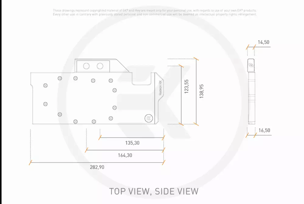 Воден блок за видео карта EKWB EK-Quantum Vector RX 6800/6900 - Copper + Plexi Water cooling