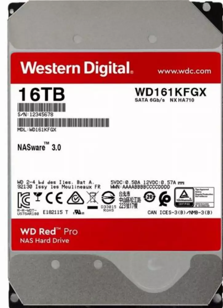 Хард диск WD Red Pro 16TB 3.5" SATA 6 Gb/s 7200 rpm 512MB - WD161KFGX