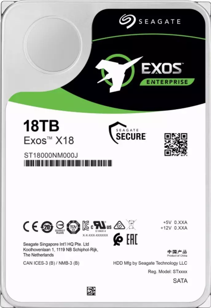 Хард диск Seagate Exos X18 18TB 3.5" SATA 6 Gb/s 7200rpm 256 MB - ST18000NM000J