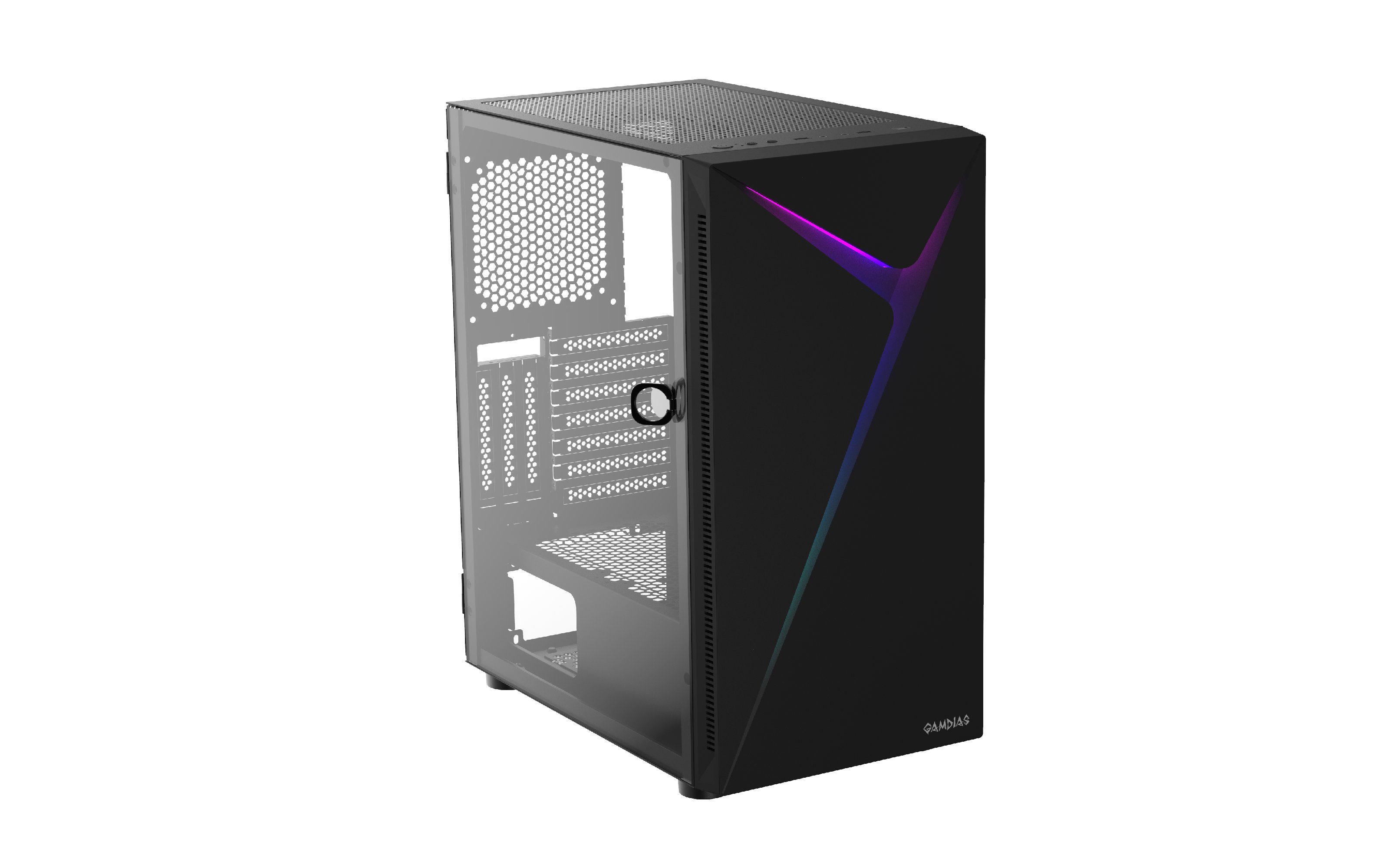 Кутия Gamdias ARGUS E4 Elite - aRGB, Tempered Glass