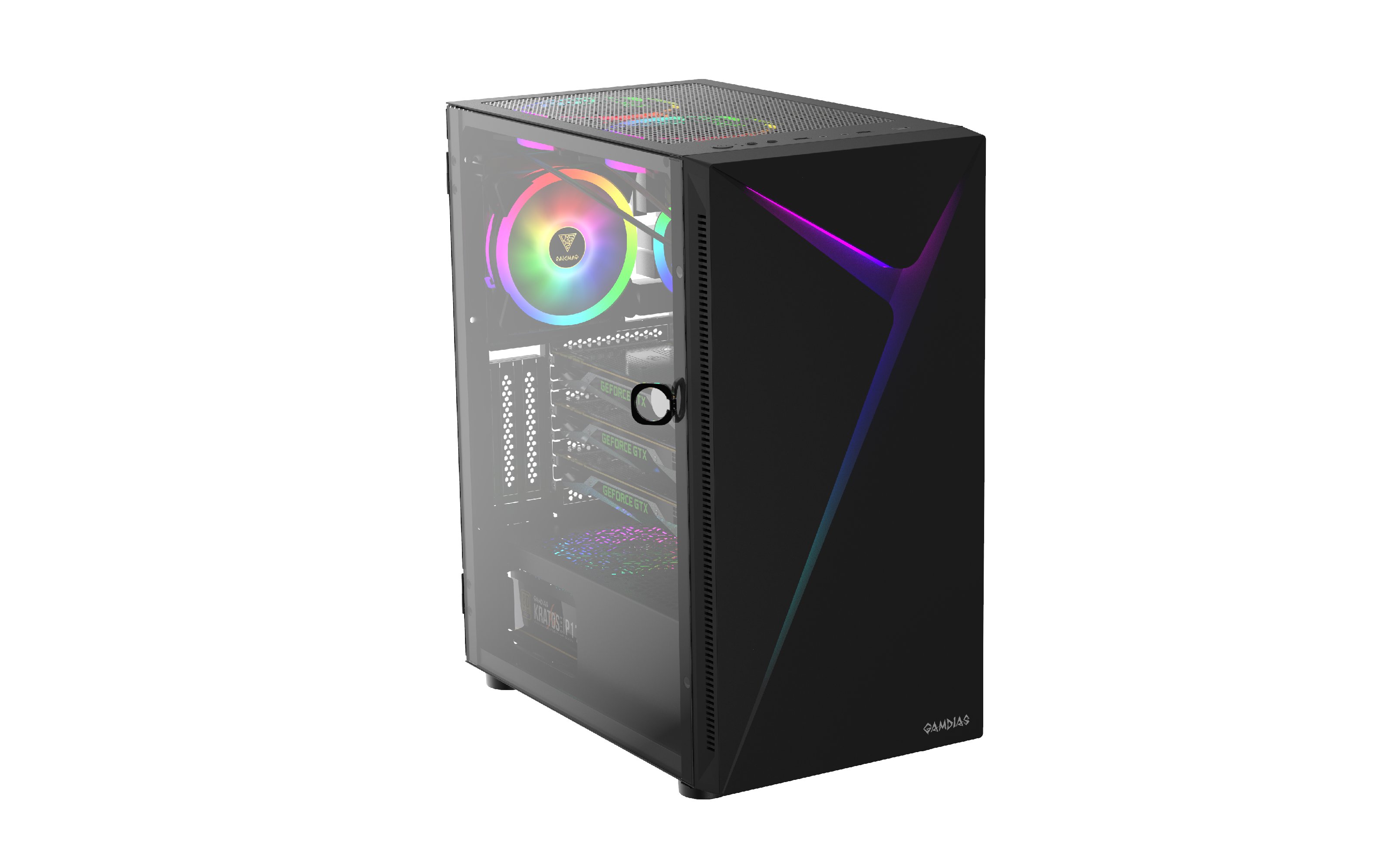 Кутия Gamdias ARGUS E4 Elite - aRGB, Tempered Glass