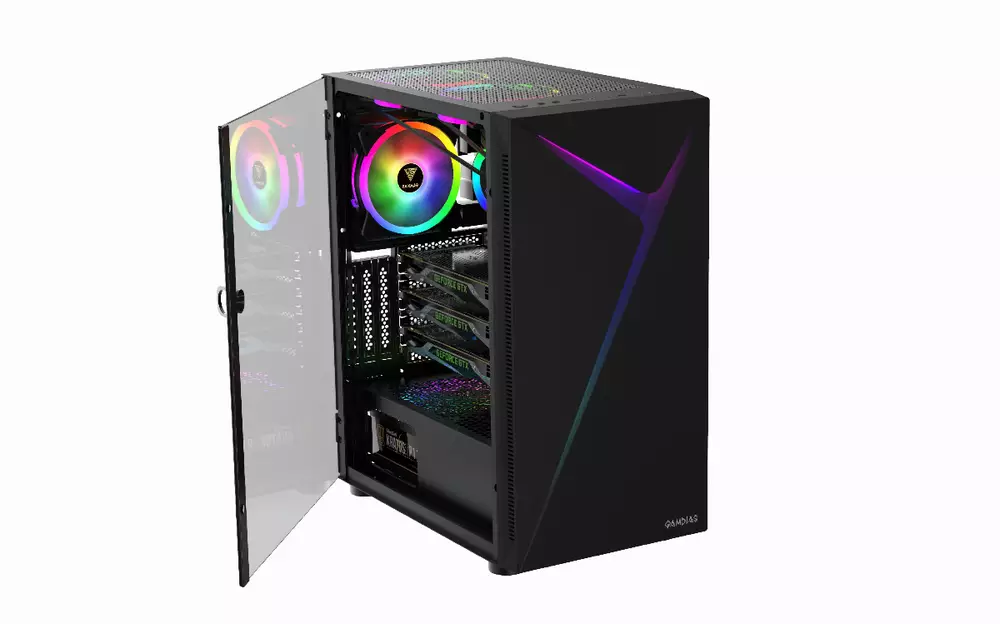 Кутия Gamdias ARGUS E4 Elite - aRGB, Tempered Glass