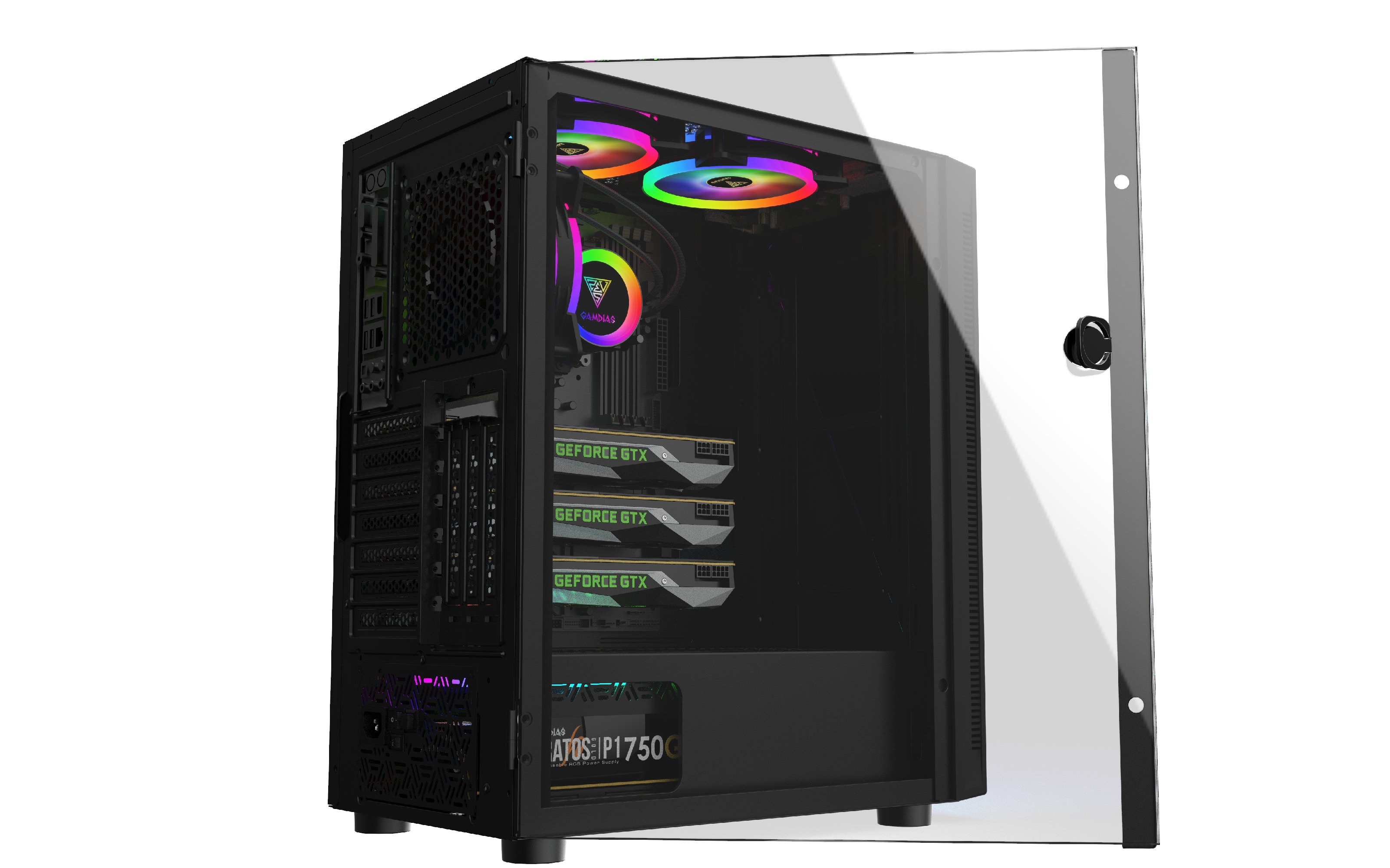 Кутия Gamdias ARGUS E4 Elite - aRGB, Tempered Glass
