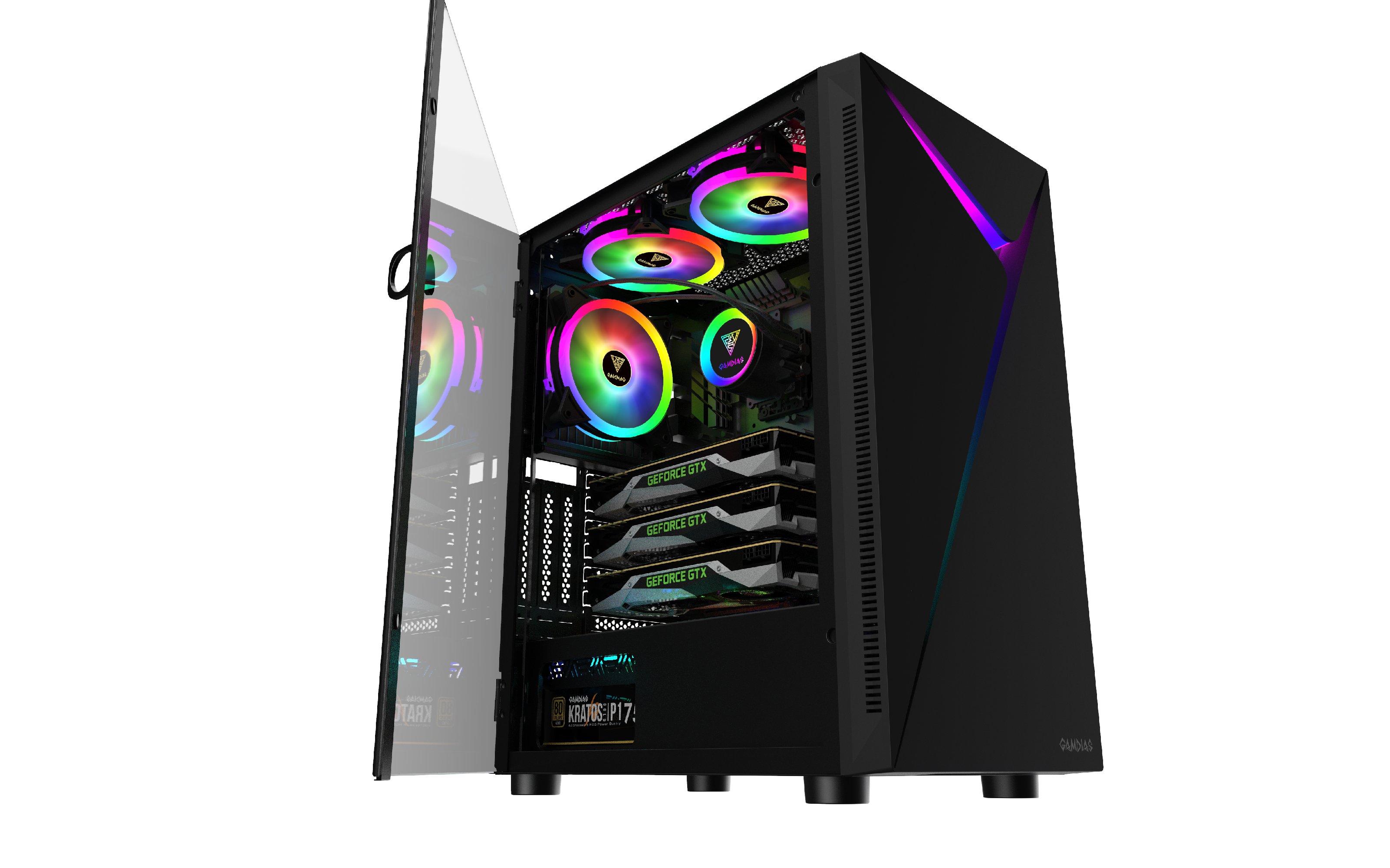 Кутия Gamdias ARGUS E4 Elite - aRGB, Tempered Glass